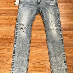 Distressed Gray Jeans